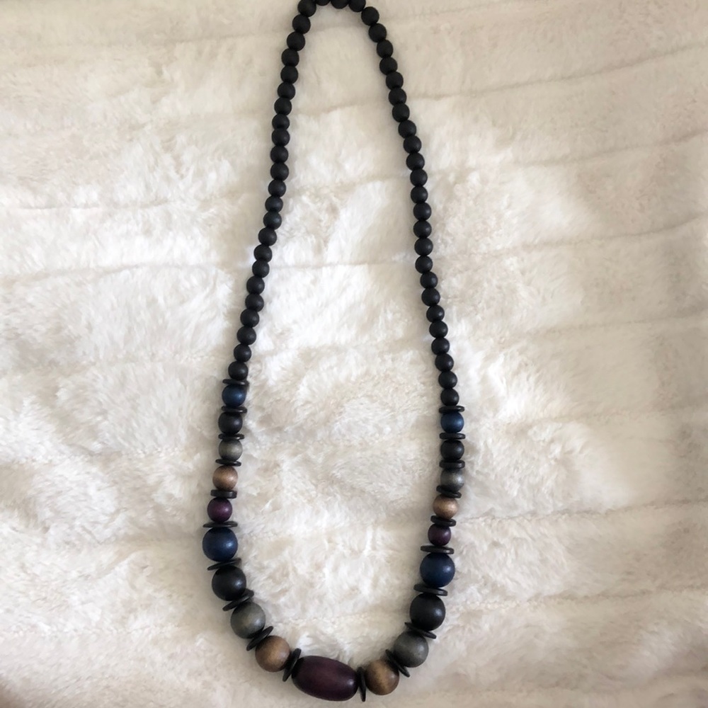 Long wooden necklace